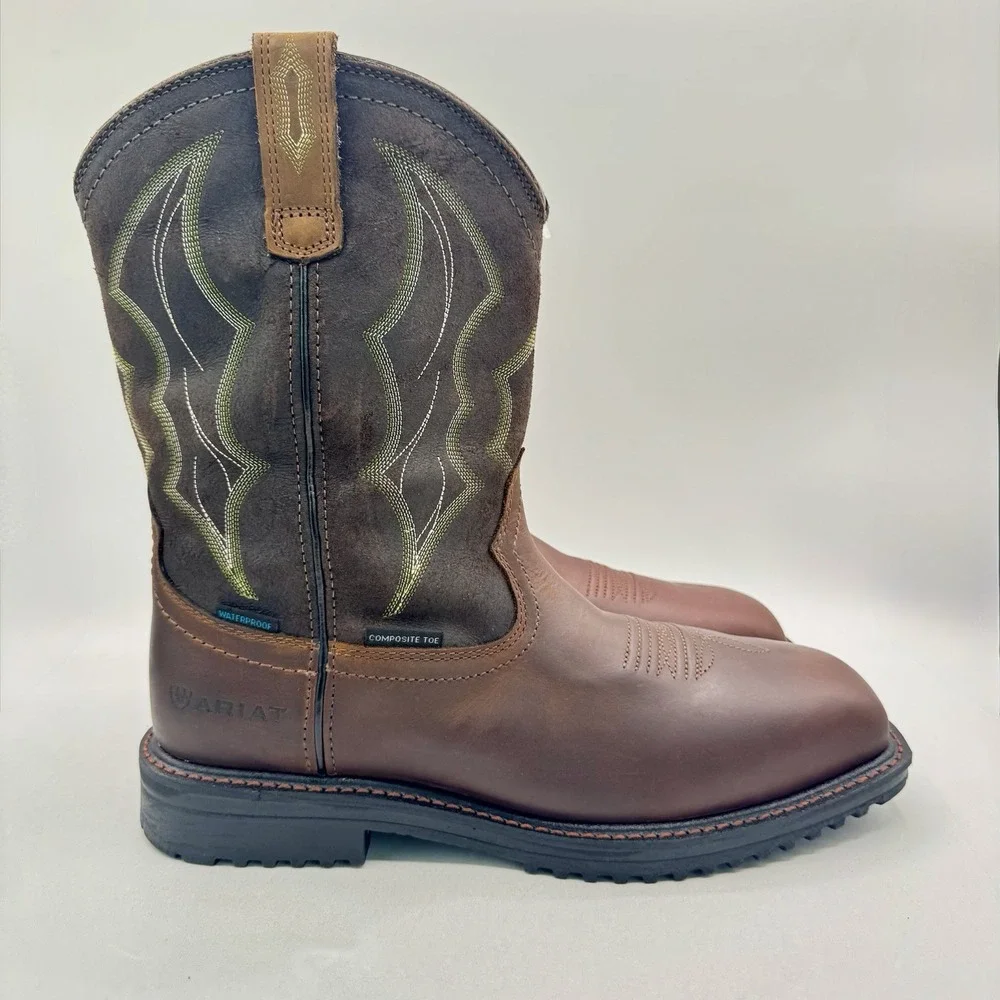 Ariat Rigtek H2O Boots Men's Size 10.5 D Brown Leather Composite Toe